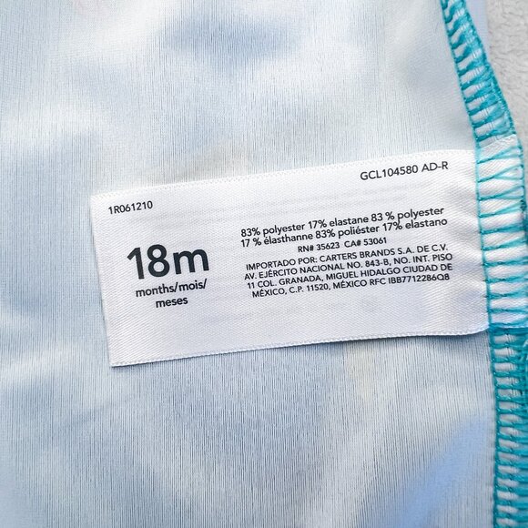 Carter's One Piece Rashguard Swimsuit | Baby Boys | 18 months | Sharks | Blue - Picture 8 of 9